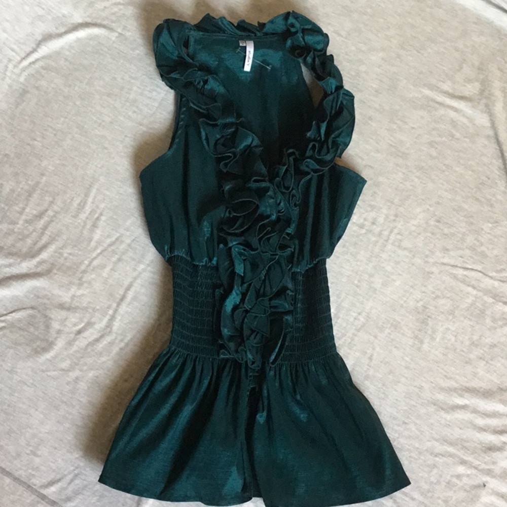 Racer-back green formal-tank
